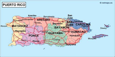 cities in puerto rico map